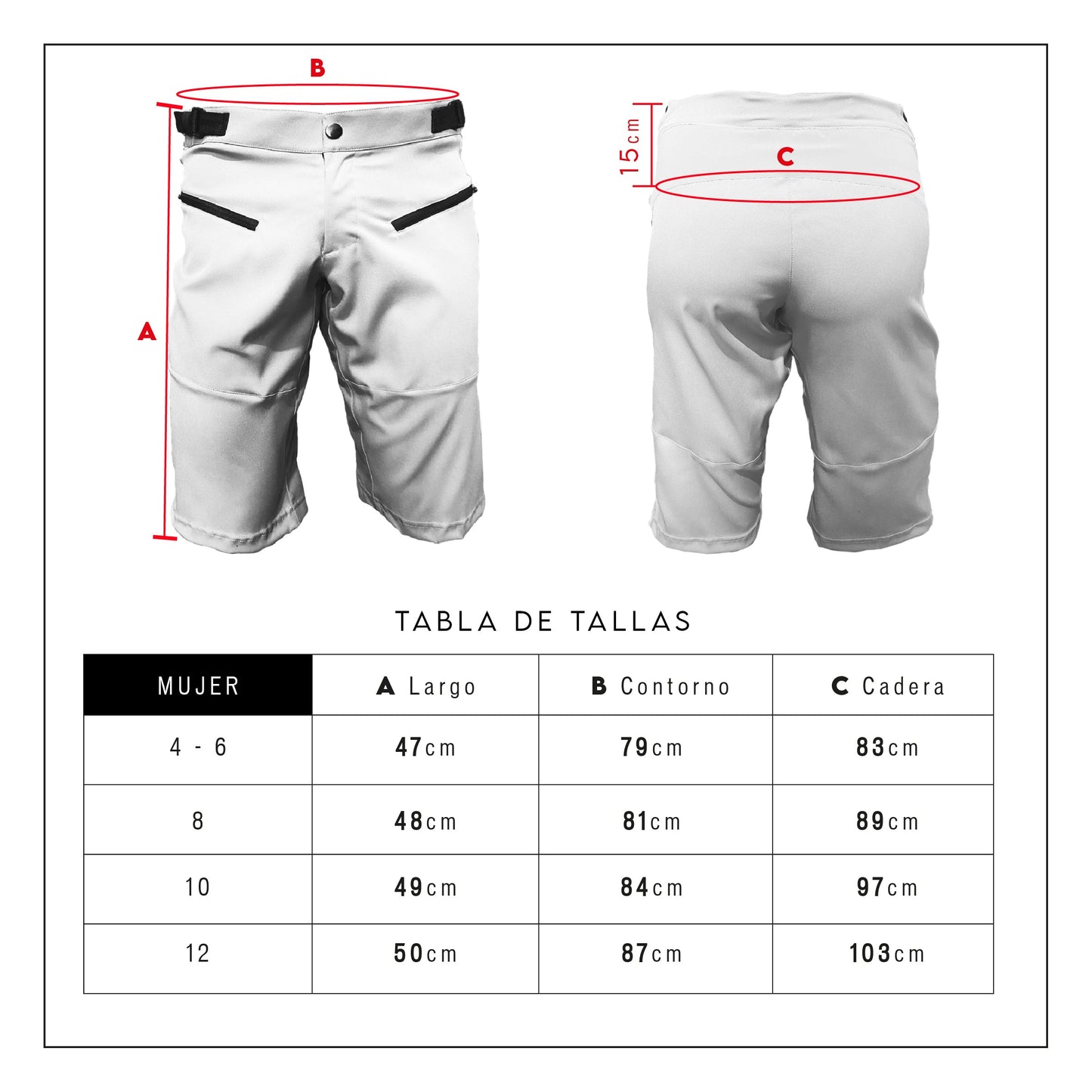 Pantaloneta MTB Blanca - Mujer