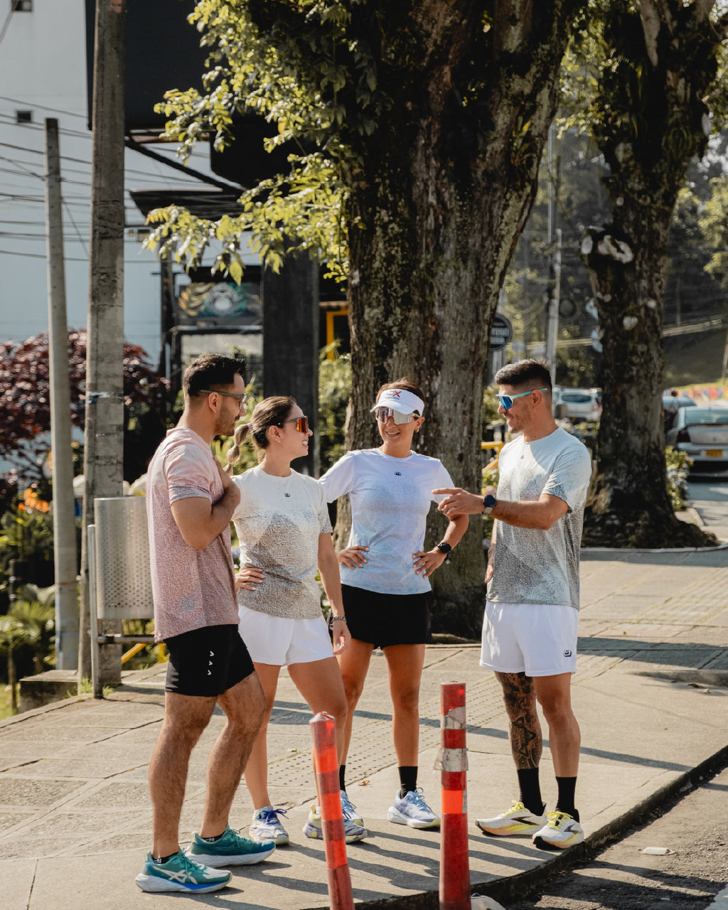Pantaloneta Running Momentum Blanca - Hombre