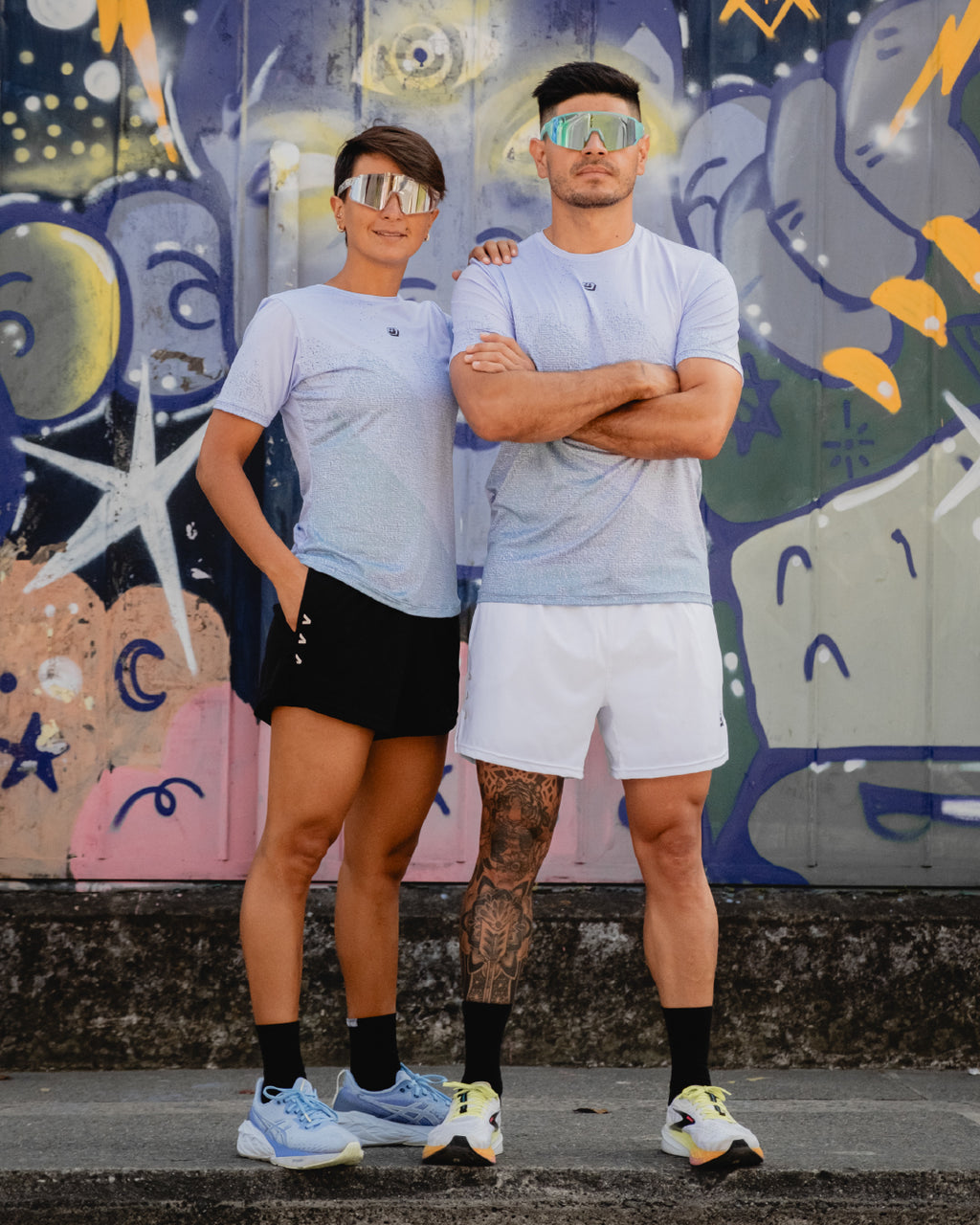 Pantaloneta Running Momentum Blanca - Hombre