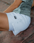 Pantaloneta Running Momentum Blanca - Mujer