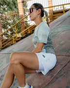 Pantaloneta Running Momentum Blanca - Mujer