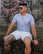 Pantaloneta Running Momentum Blanca - Hombre