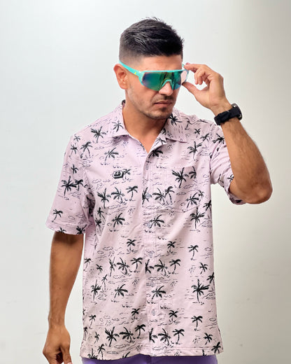 CAMISA PALMS ROSA | HOMBRE