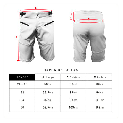 Pantaloneta MTB Gris - Hombre